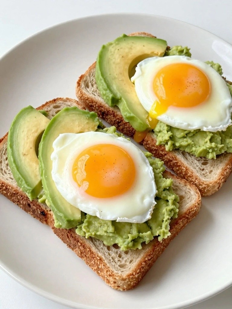 Poached Eggs on Whole Grain Avocado Toast