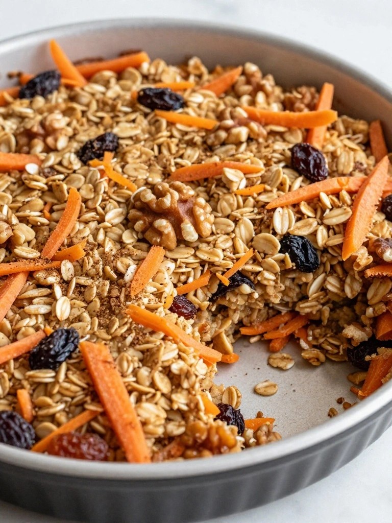 Carrot Cake Overnight Oatmeal Bake