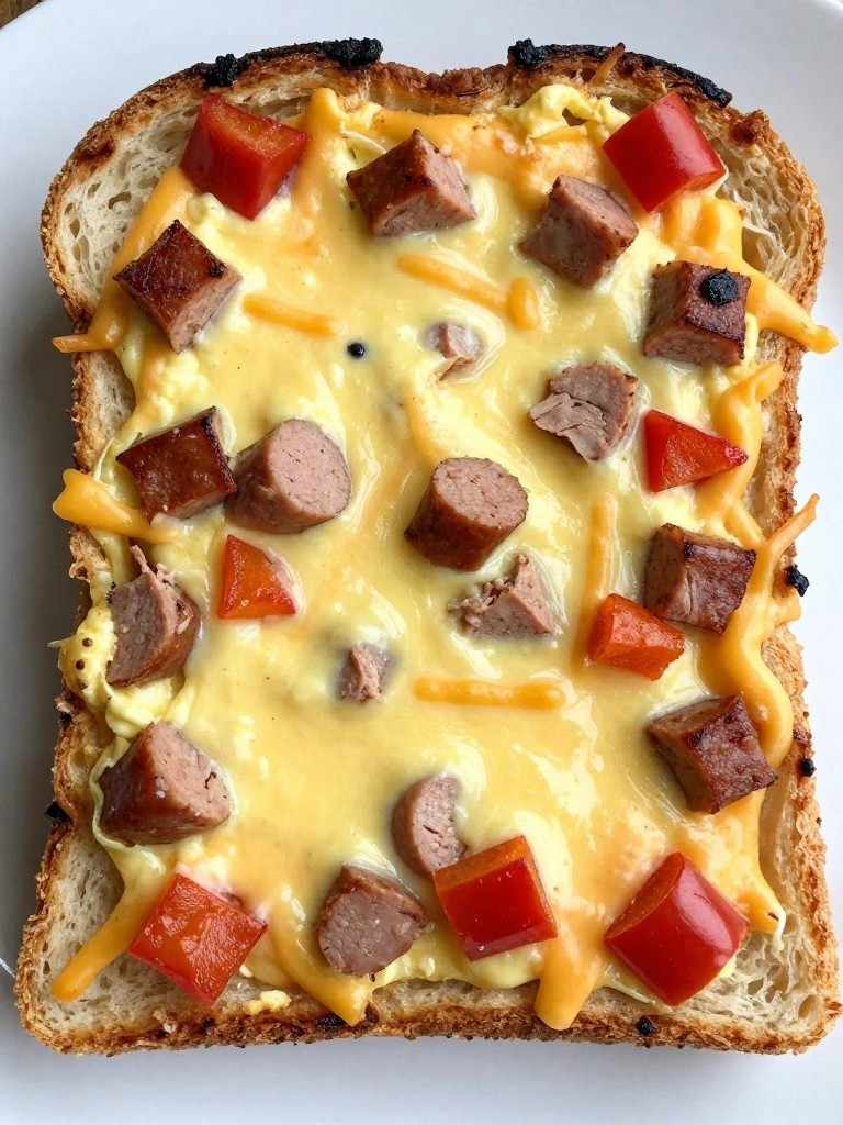Turkey Sausage and Pepper Breakfast Strata