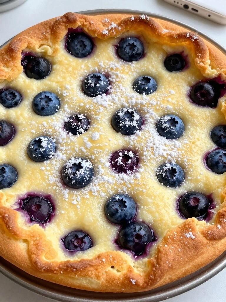 Blueberry Dutch Baby Pancake Skillet