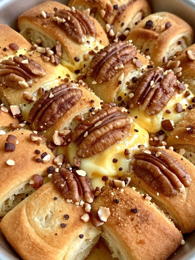 Cinnamon Roll French Toast Skillet with Pecans