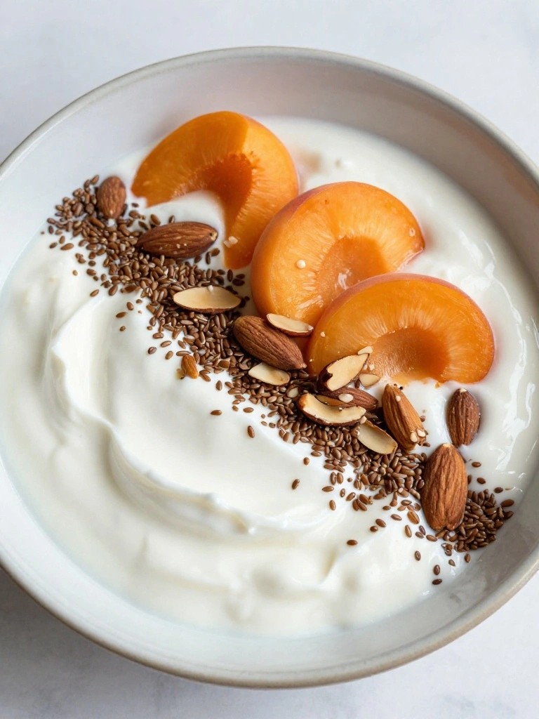 Apricot Almond Flax Greek Yogurt Bowl