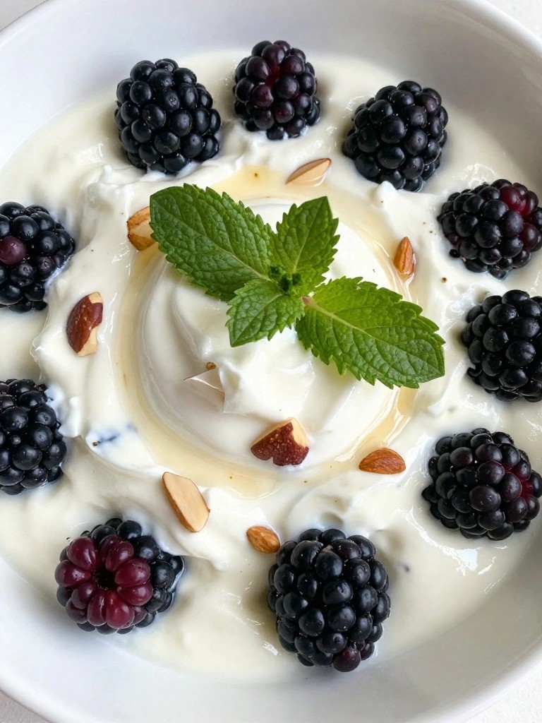 Blackberry Mint Greek Yogurt Bowl