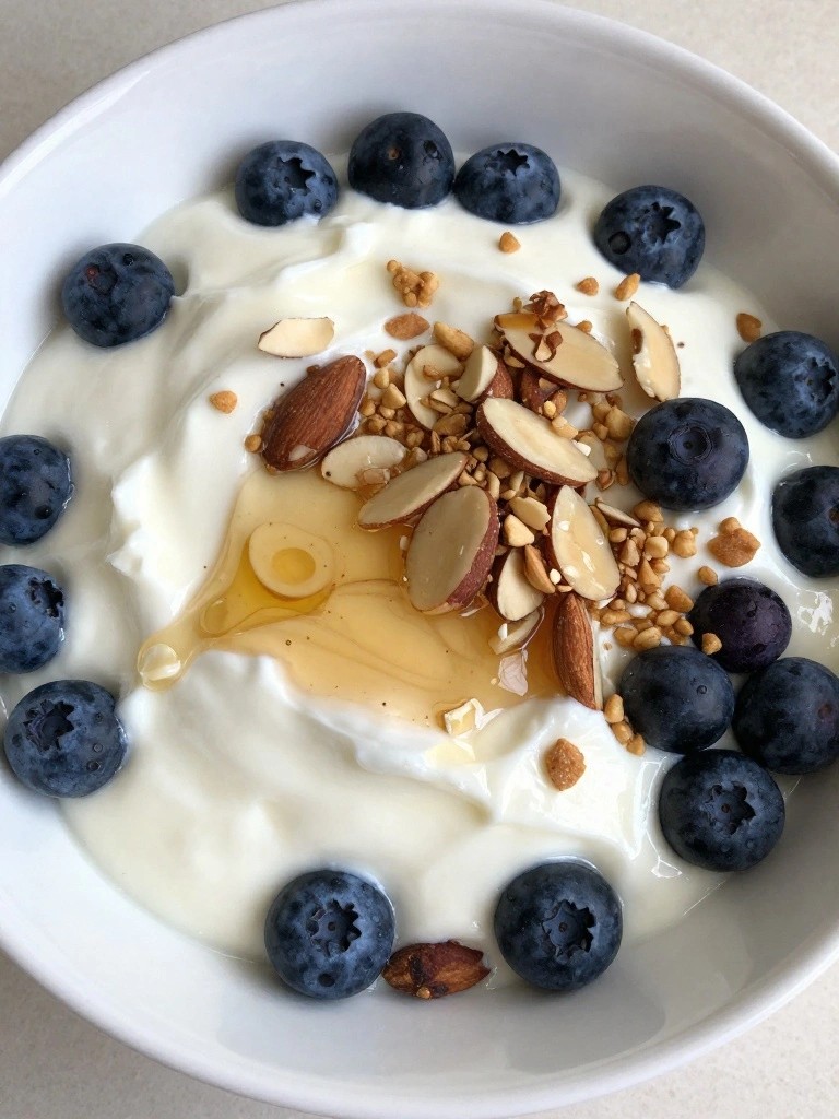 Blueberry Almond Crunch Greek Yogurt Bowl