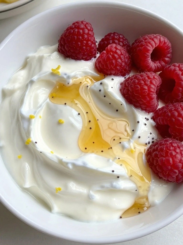 Raspberry Lemon Poppy Seed Greek Yogurt Bowl