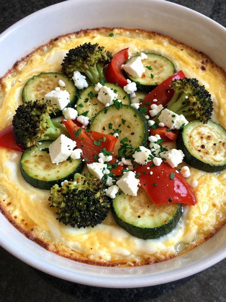 Greek Yogurt Egg Breakfast Casserole with Roasted Vegetables