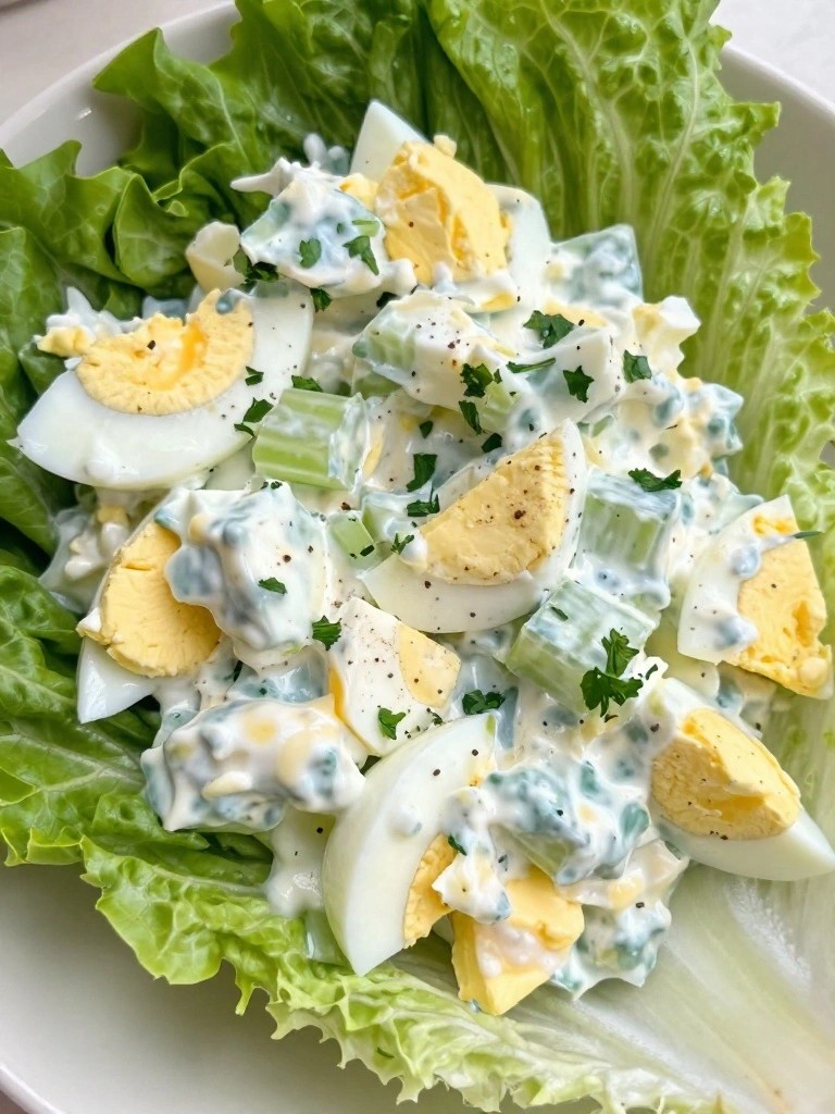 Greek Yogurt Egg Salad Lettuce Wraps
