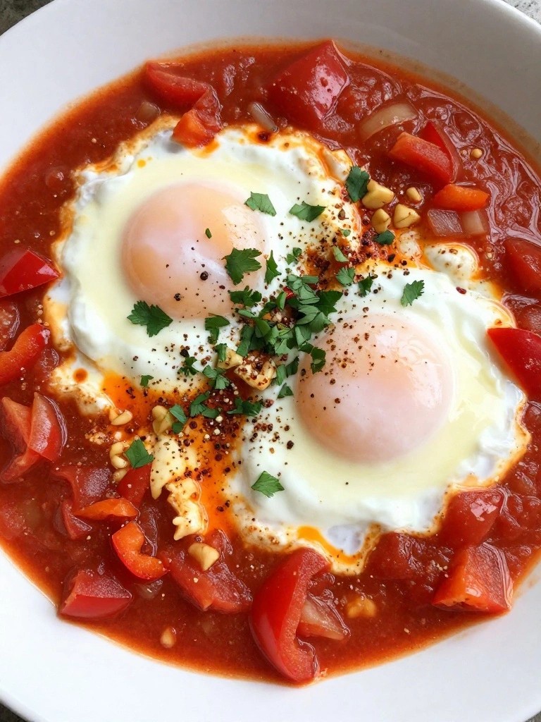 Spicy Shakshuka with Greek Yogurt Swirl
