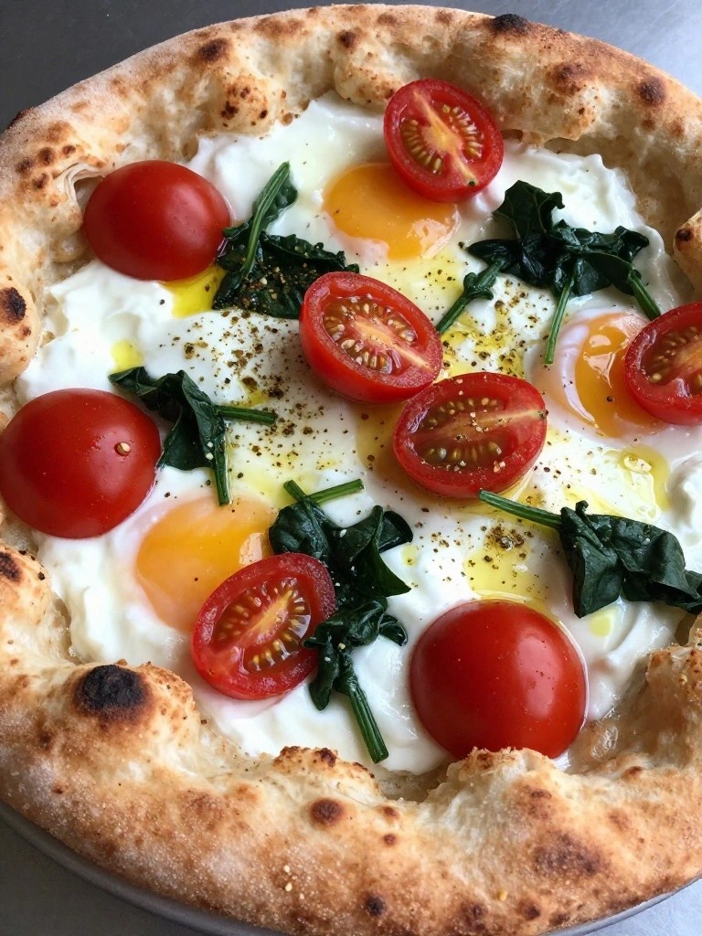 Whole-Grain Egg and Greek Yogurt Breakfast Pizza