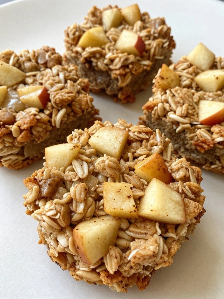 Apple Cinnamon Cottage Cheese Baked Oatmeal Squares
