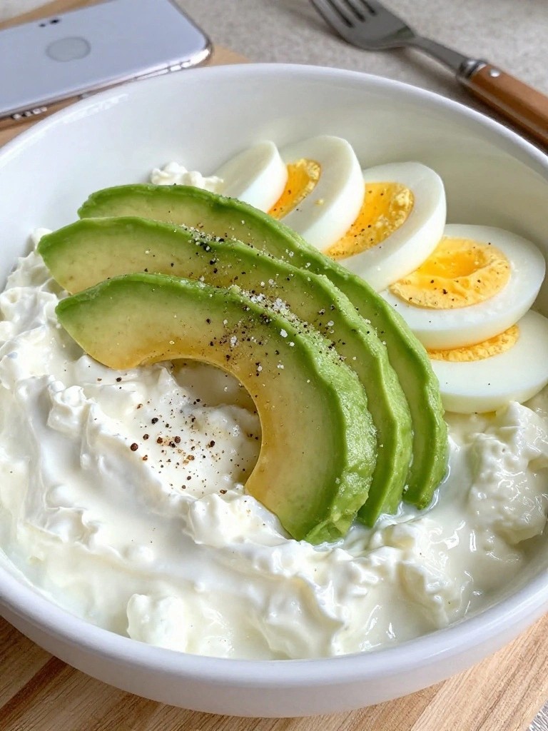 Cottage Cheese Power Bowls with Hard-Boiled Eggs and Avocado
