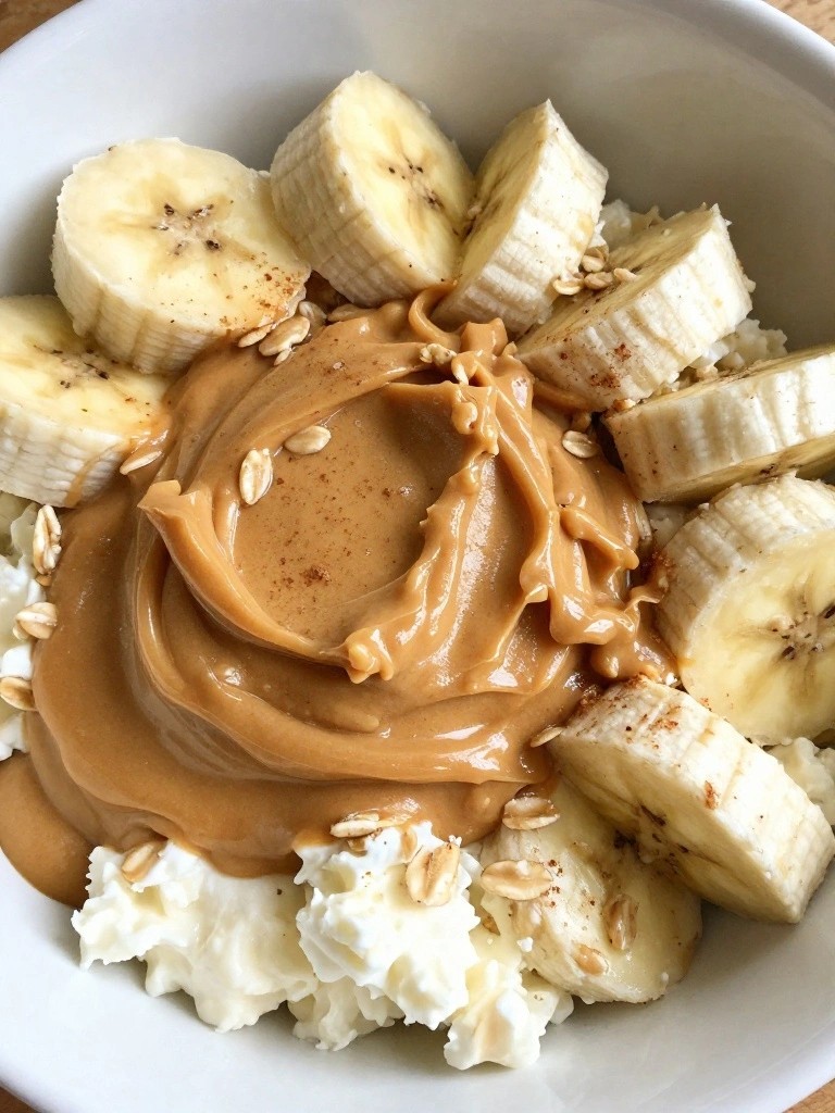 Peanut Butter Banana Cottage Cheese Overnight Oats