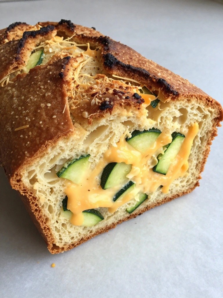 Zucchini Cheddar Cottage Cheese Breakfast Bread
