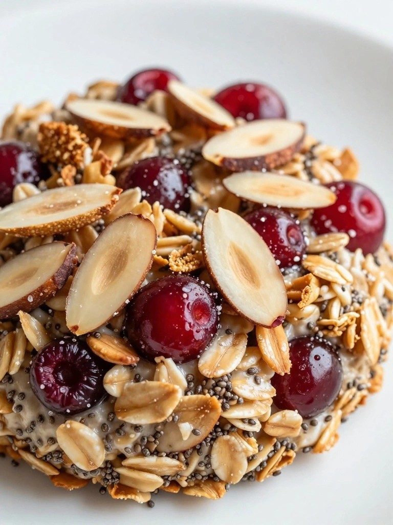 Cherry Almond Chia Baked Oats with Whey