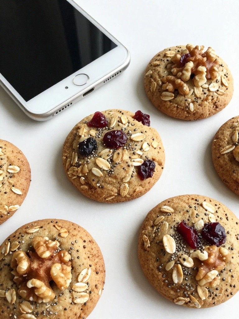Cranberry Walnut Chia Oat Breakfast Cookies
