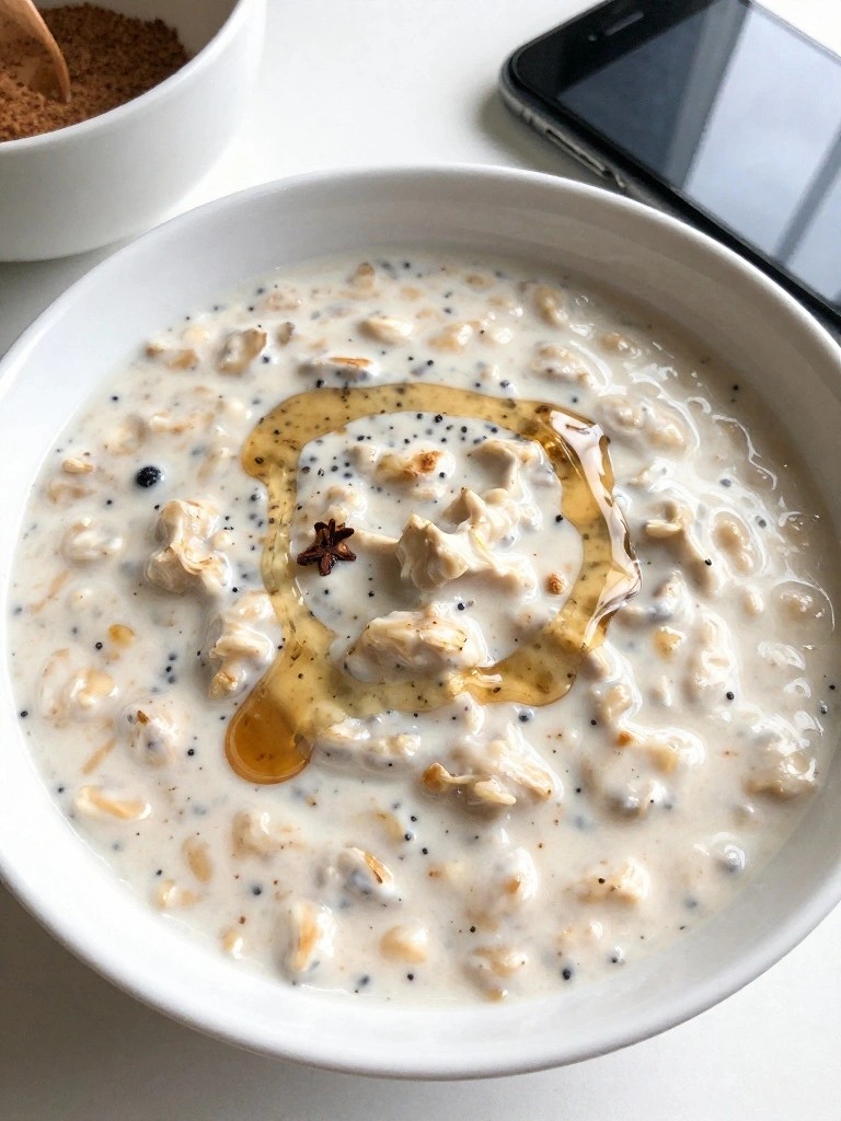 Chai Spiced Overnight Oats with Honey Drizzle