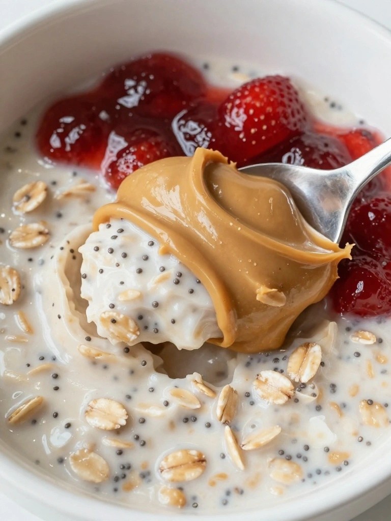 Peanut Butter and Jelly Overnight Oats