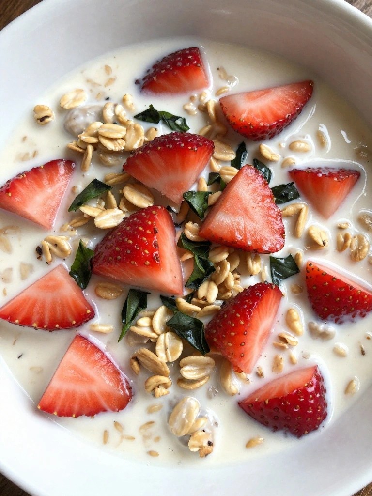 Strawberry Basil Overnight Oats