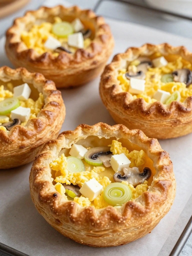Leek Mushroom and Brie Breakfast Hand Pies
