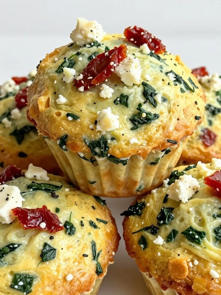 Spinach Feta and Sun-Dried Tomato Egg Muffins