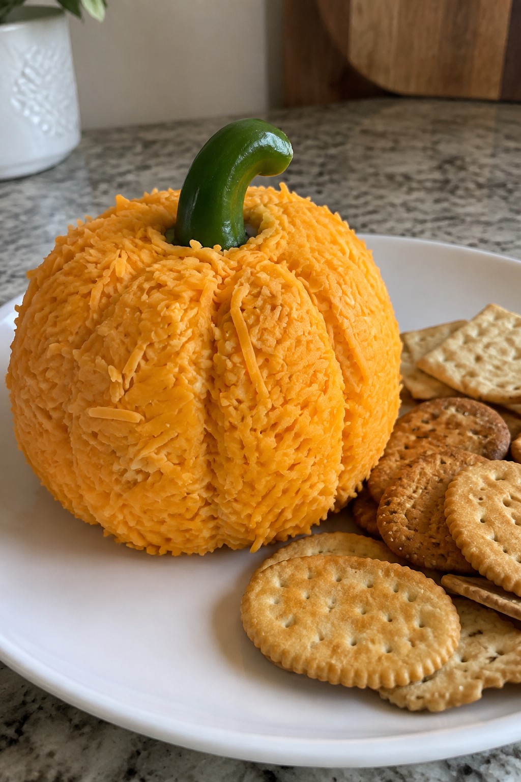 Pumpkin Cheese Ball with Crackers