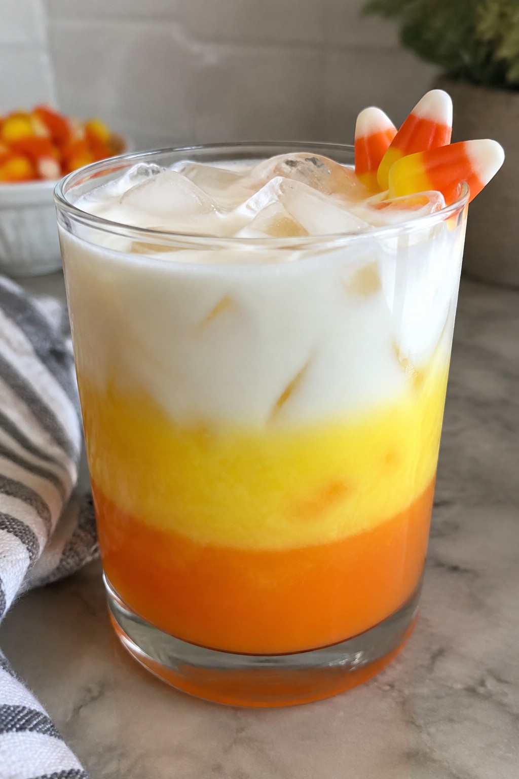 Layered Candy Corn Vodka Creamsicle