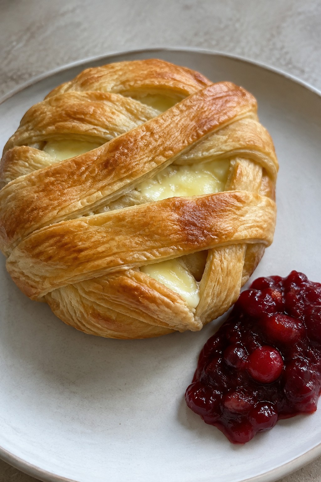 Mummy-Wrapped Baked Brie with Cranberry Chutney