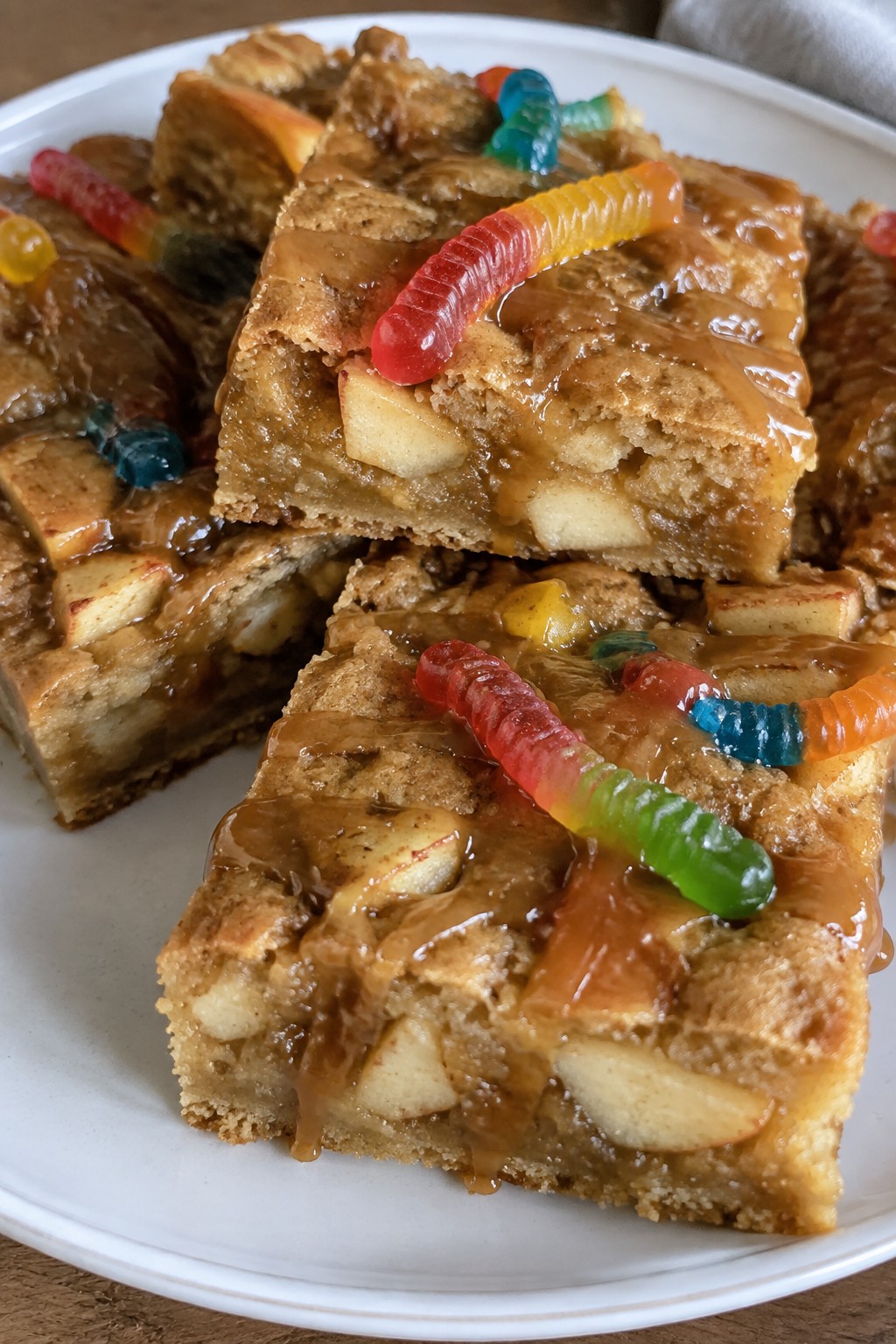 Creepy Crawler Caramel Apple Blondies