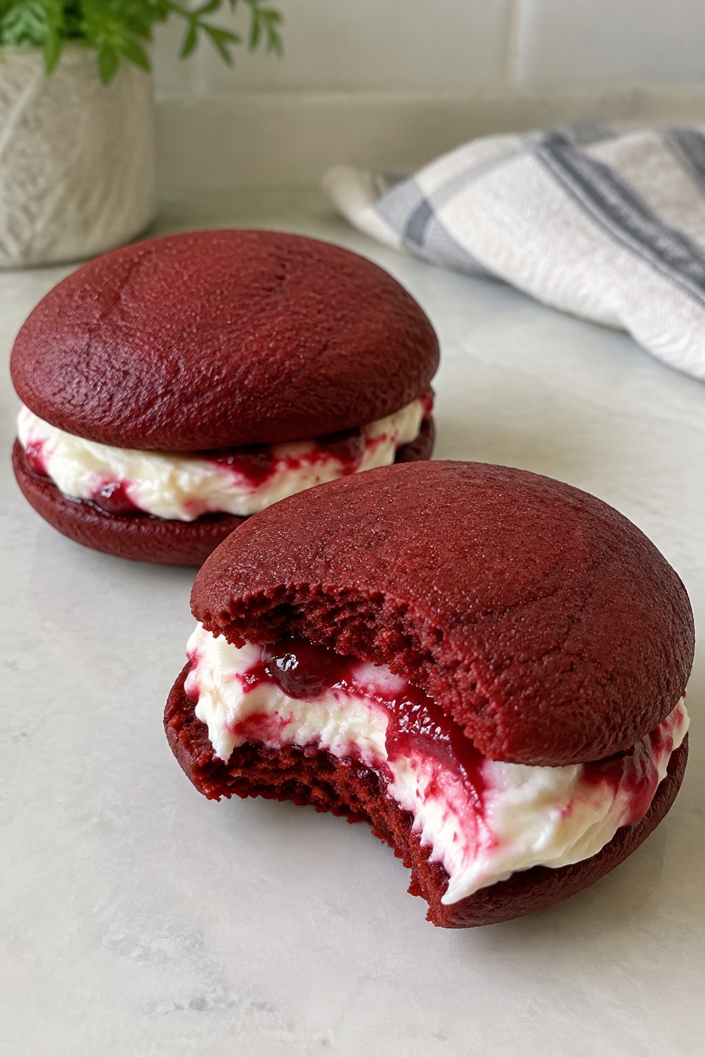 Vampire Bite Red Velvet Whoopie Pies