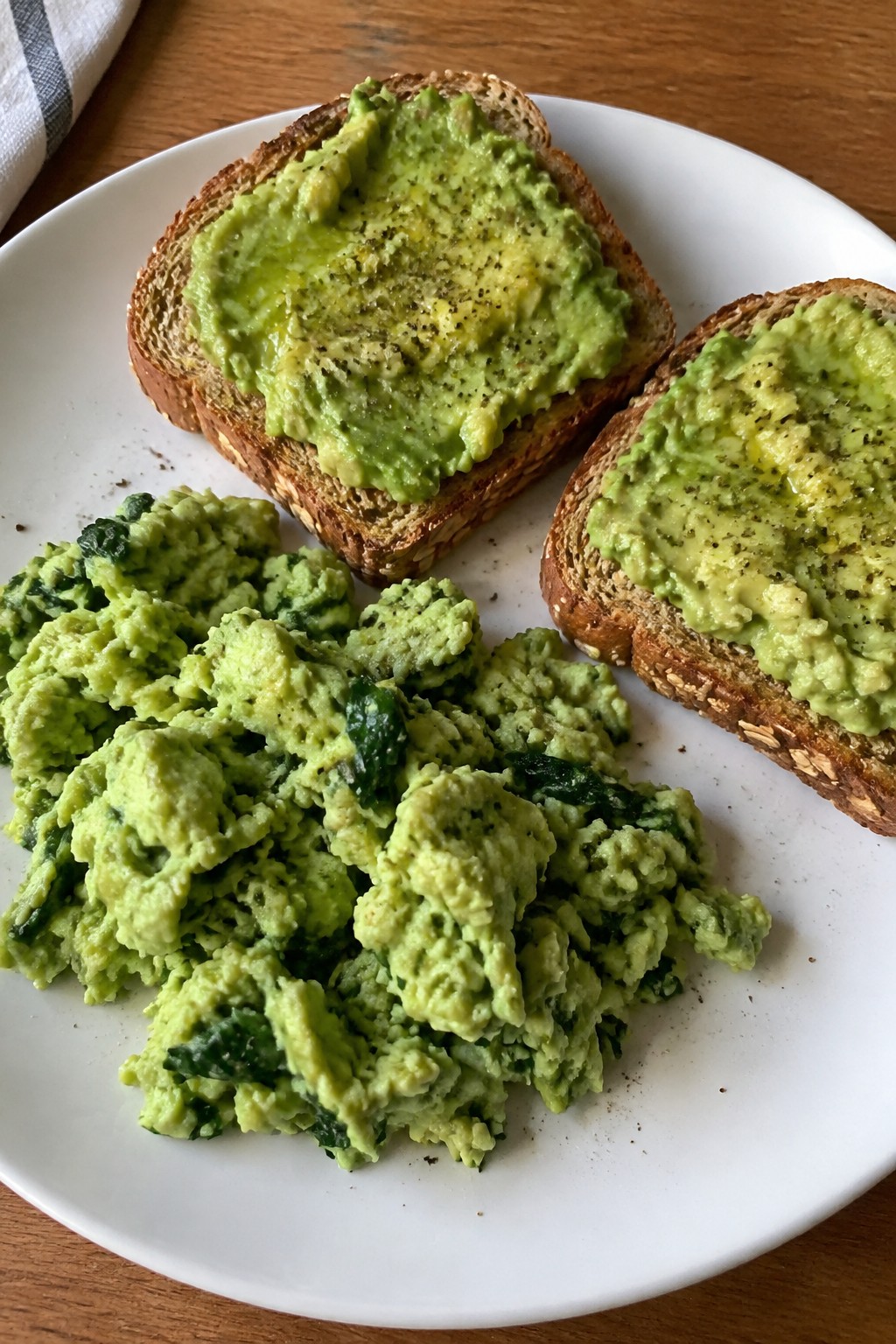 Monster Green Scramble with Avocado Toast
