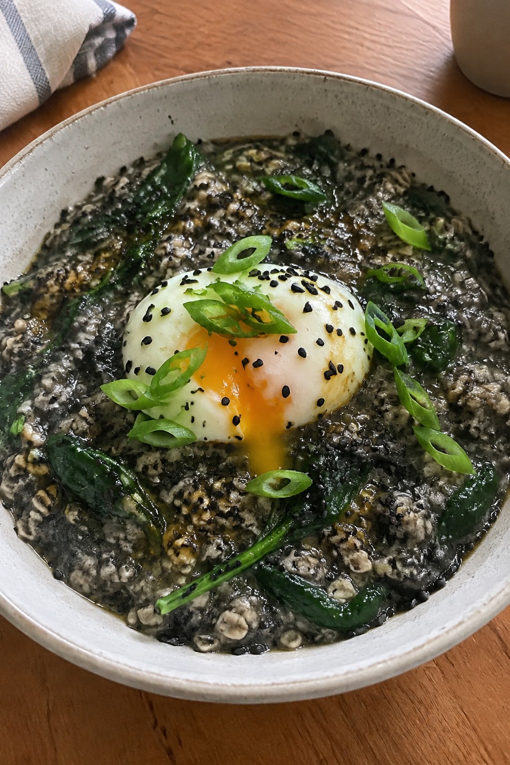 Witch's Cauldron Savory Oatmeal with Black Sesame