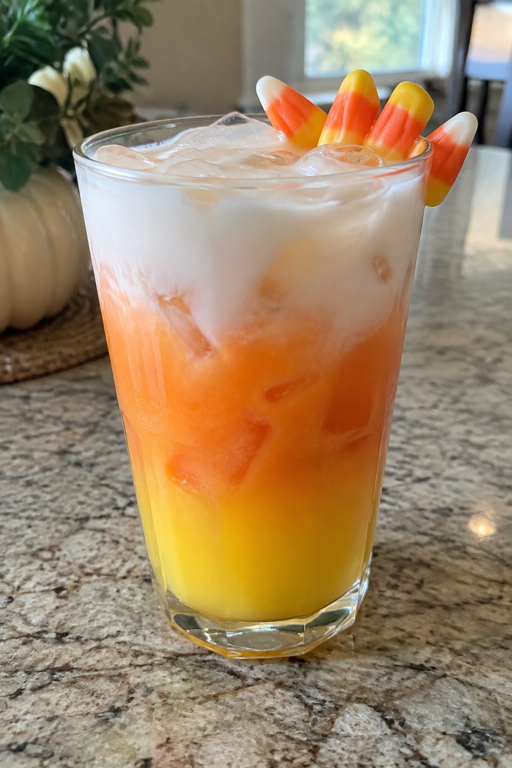 Layered Candy Corn Rum Punch