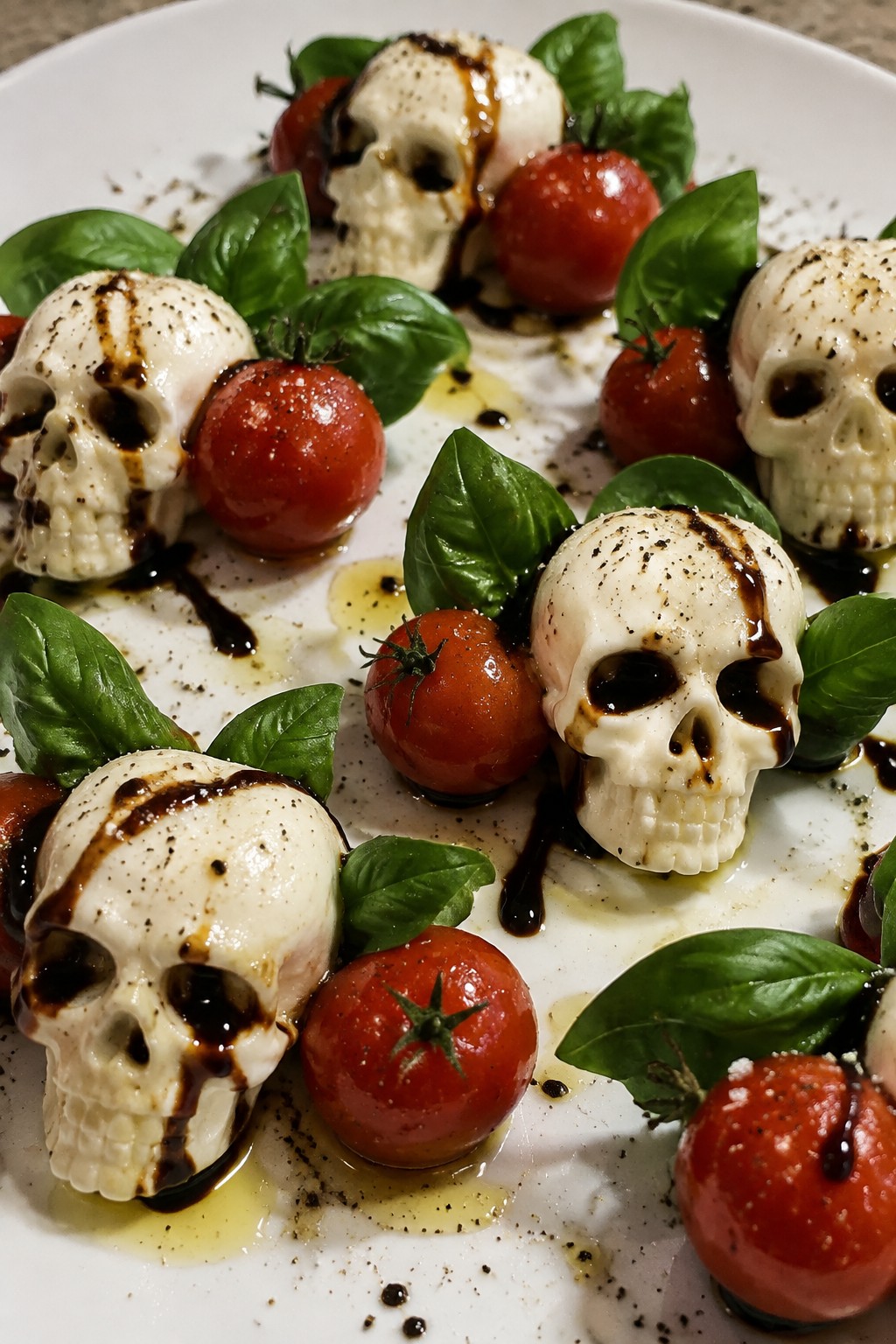 Ghostly Caprese Skulls
