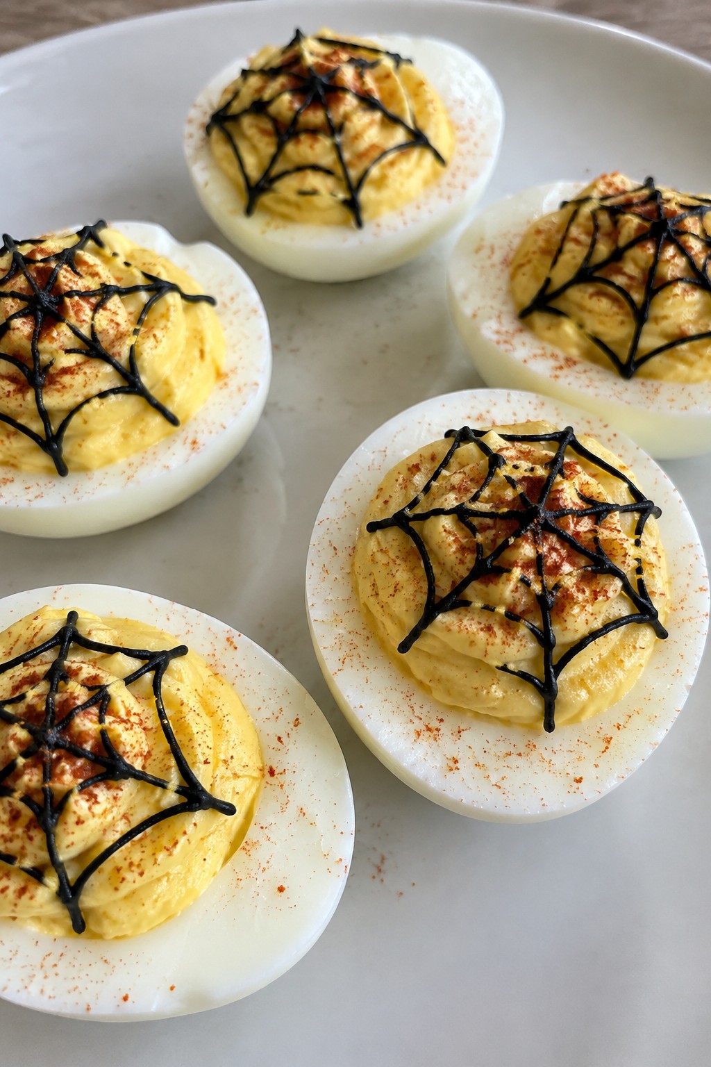 Spiderweb Deviled Eggs