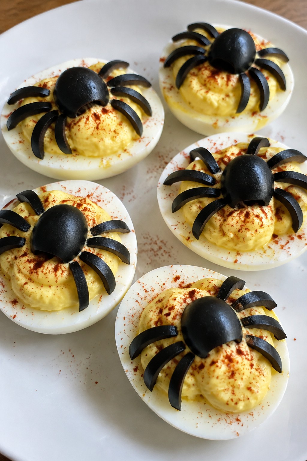 Monster Mash Deviled Eggs with Olive Spiders