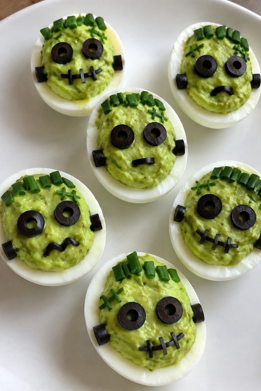 Frankenstein Avocado Deviled Eggs