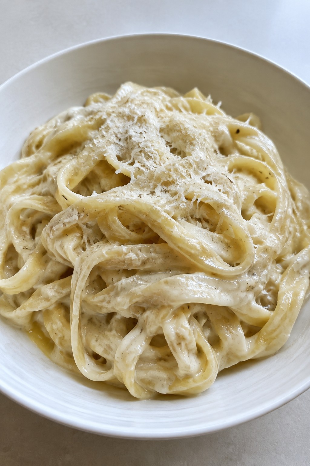 Ghostly White Truffle Alfredo Fettuccine