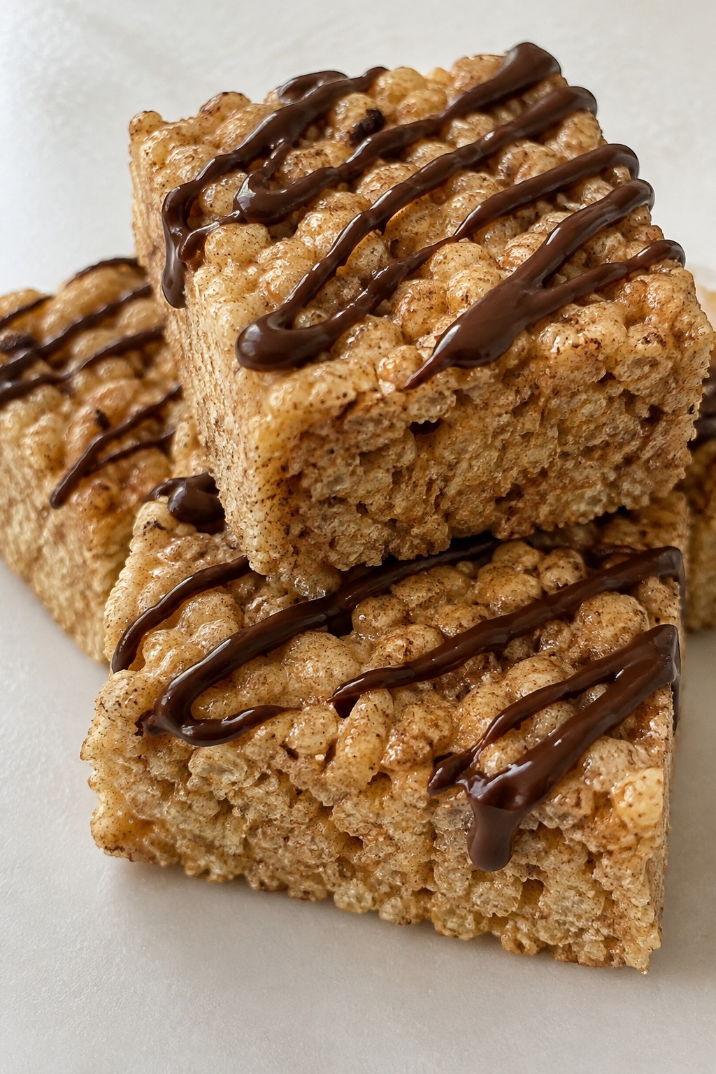 Pumpkin Spice Rice Krispie Treats with Chocolate Drizzle