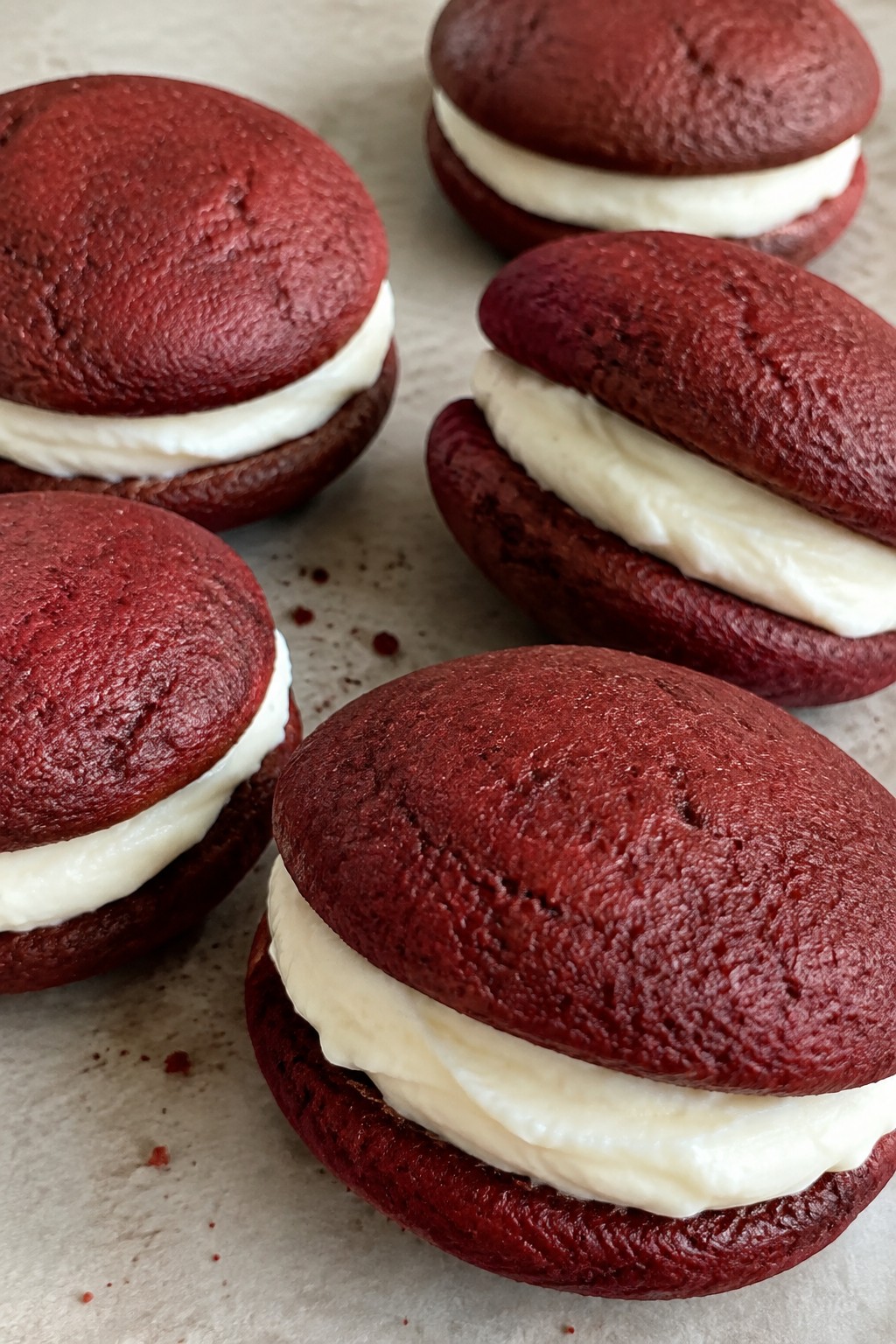 Red Velvet Whoopie Pies with Cream Cheese Filling
