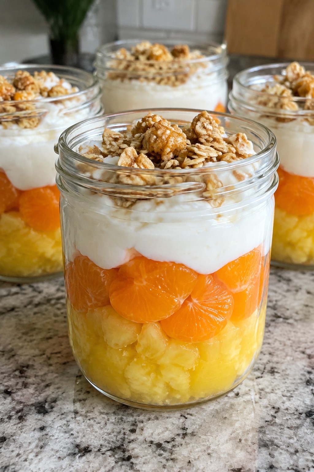 Candy Corn Layered Yogurt Parfaits with Granola