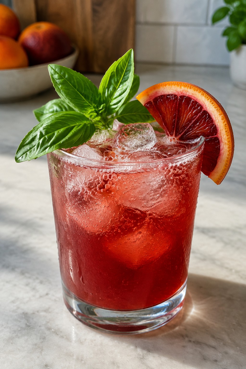 Blood Orange Basil Rum Fizz