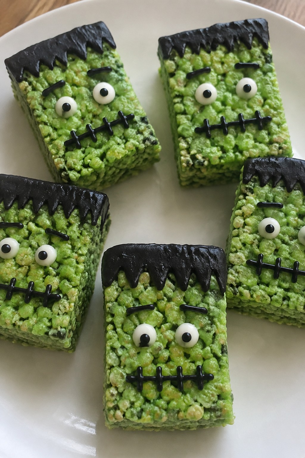 Frankenstein Rice Cereal Treats to Decorate with Icing