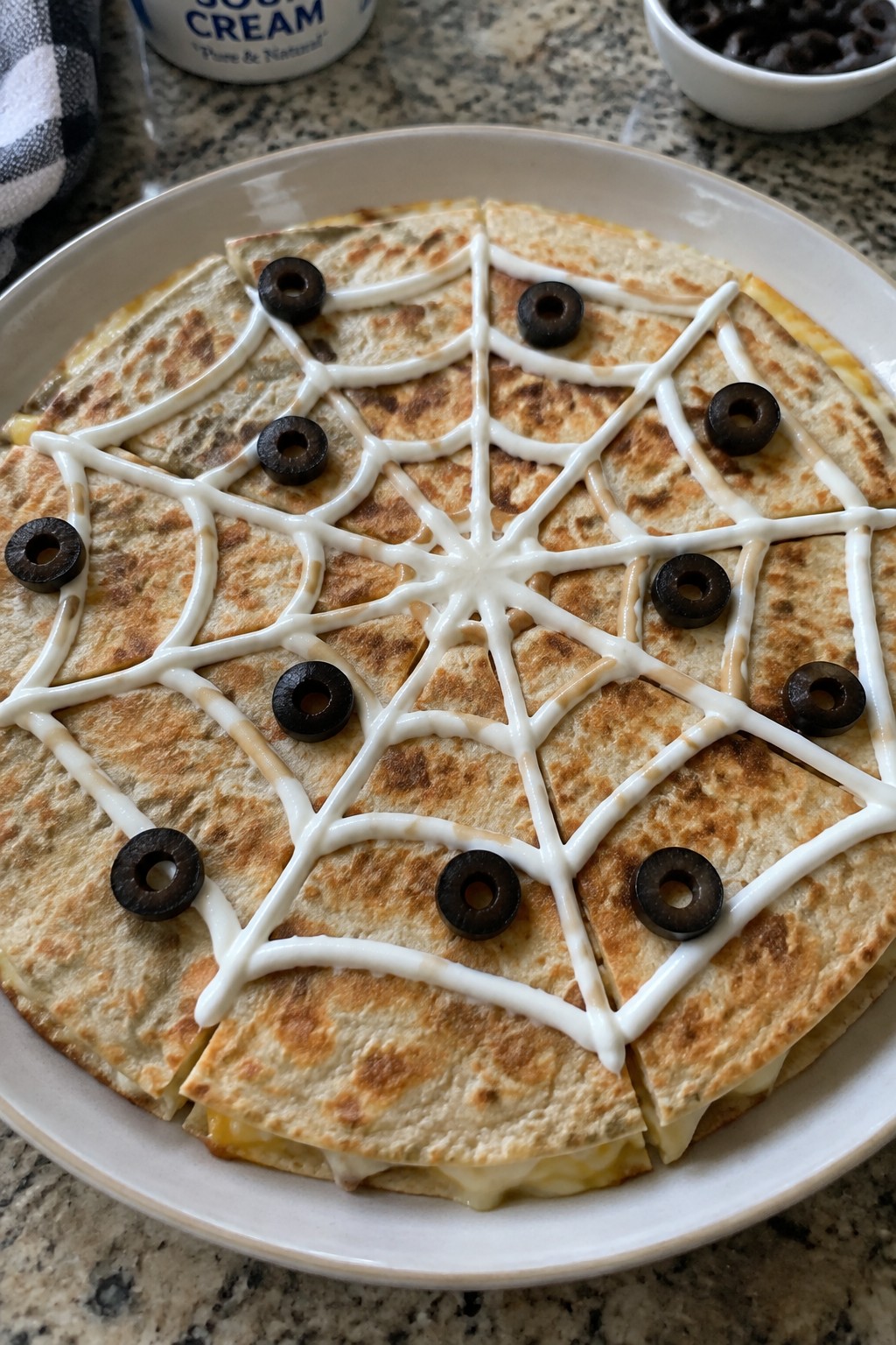 Spider Web Quesadilla Snacks for Kids to Assemble