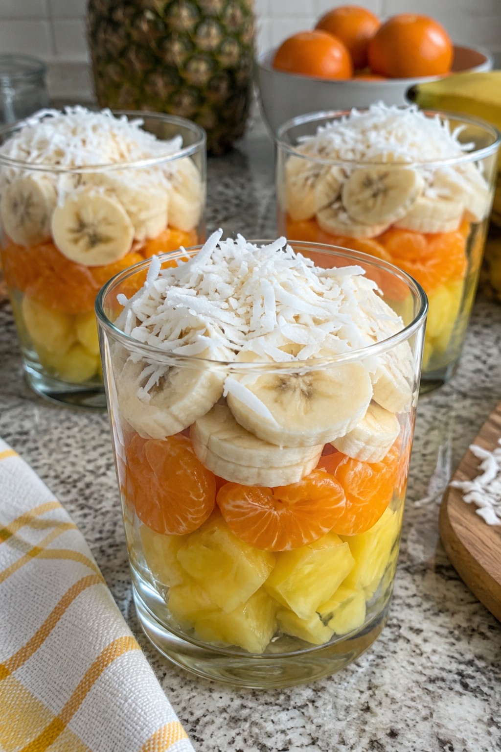 Candy Corn Layered Fruit Parfaits