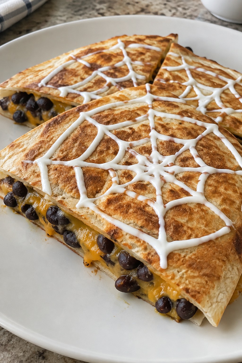 Spiderweb Black Bean Quesadillas