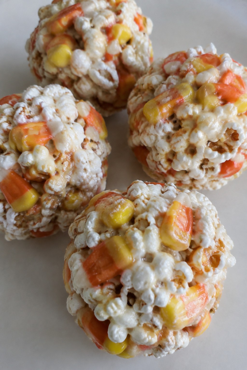 Candy Corn Popcorn Balls