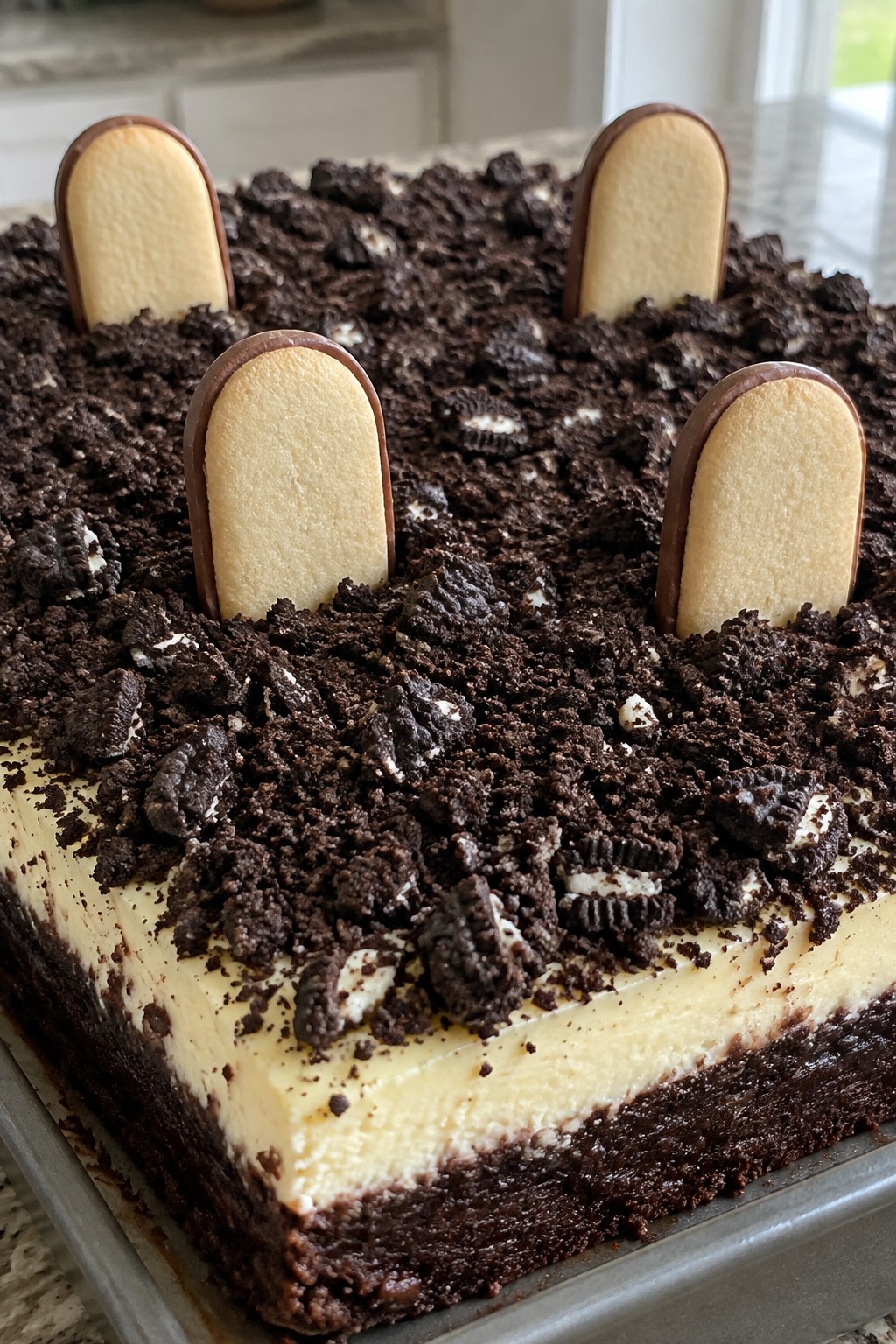 Graveyard Brownie Cheesecake
