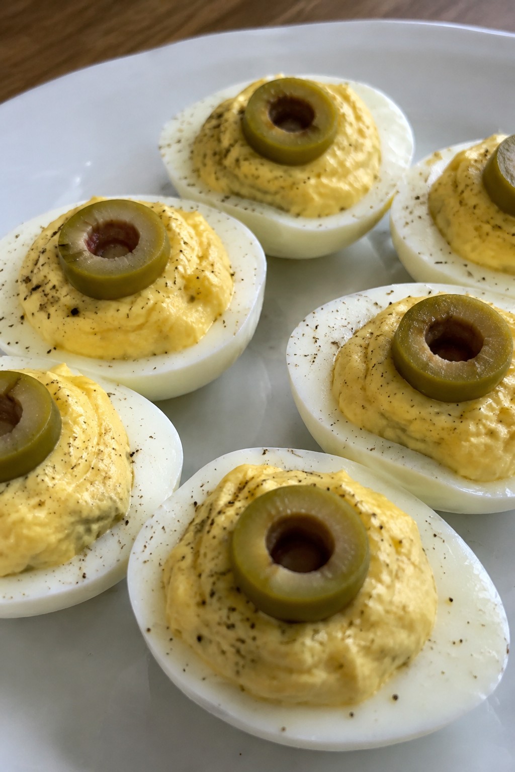 Olive-Topped Eyeball Deviled Eggs