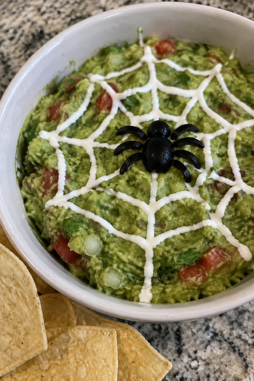 Spiderweb Guacamole Dip