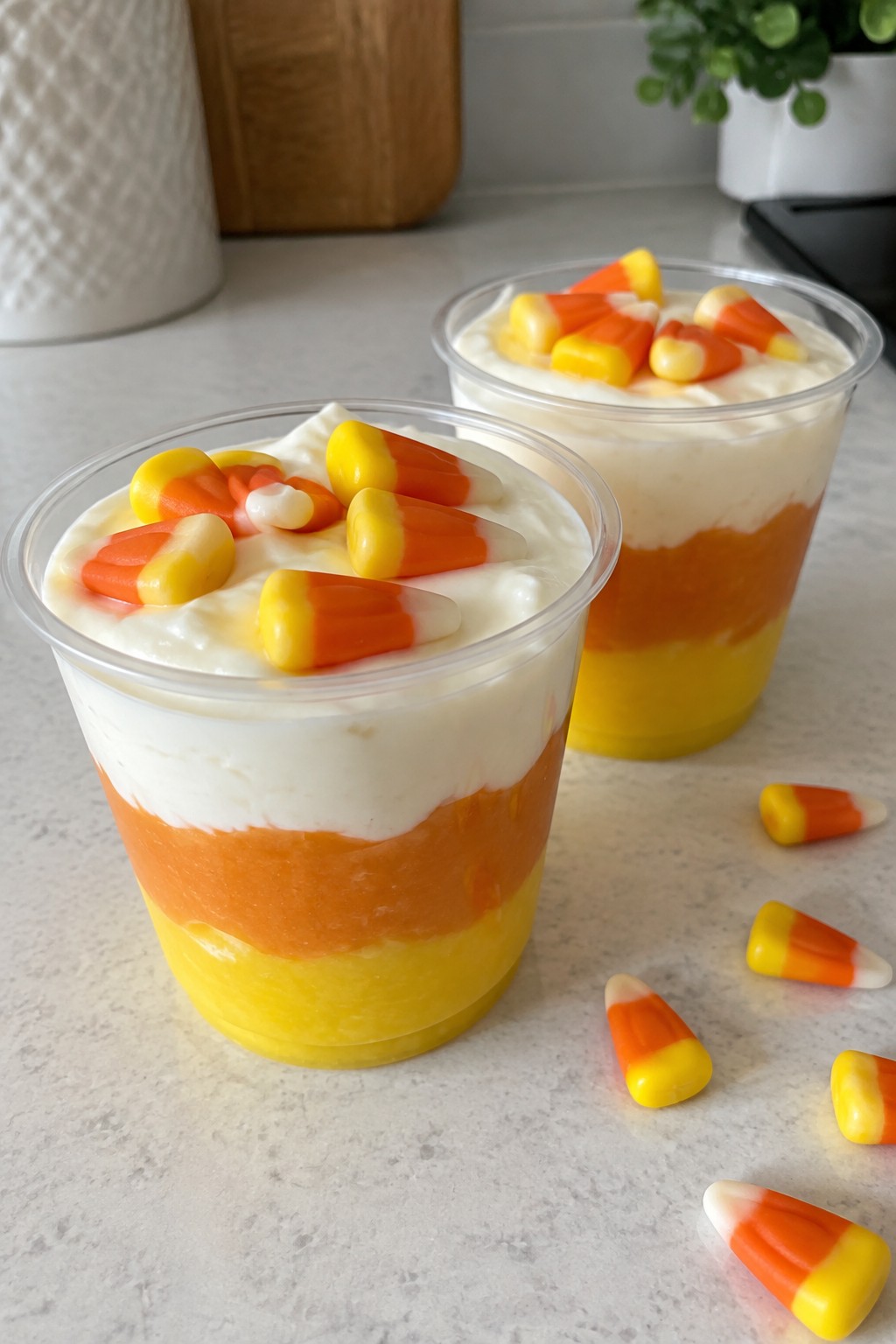 Candy Corn Yogurt Parfait Cups